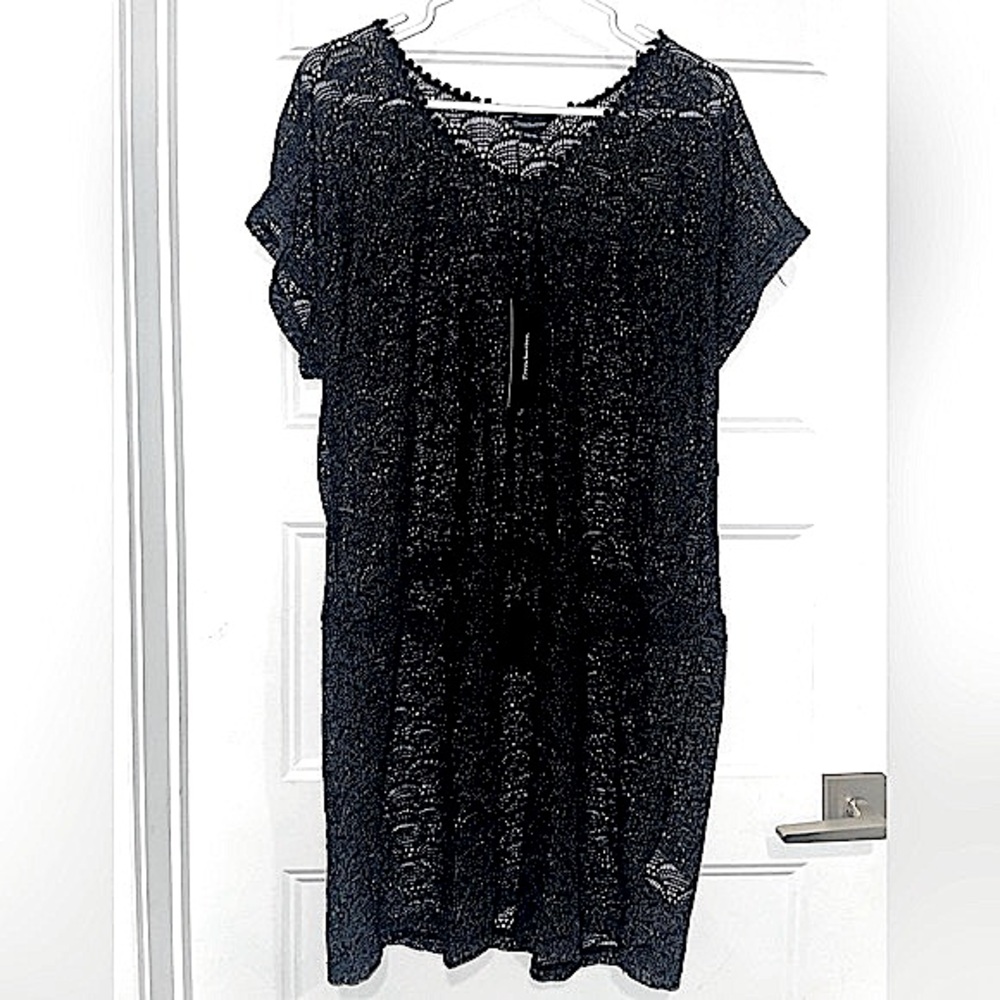 NWT Trendsetter Black Lace Swim Cover dress XL